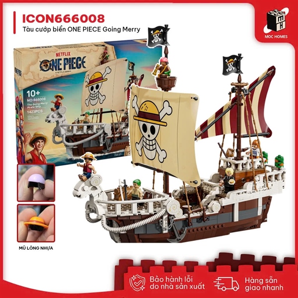 [BẢN ĐẸP] Đồ chơi mô hình tàu cướp biển ONE PIECE Going Merry 666008