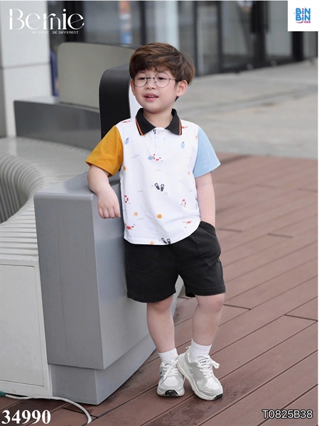 34990-Set bộ polo đại dương vàng