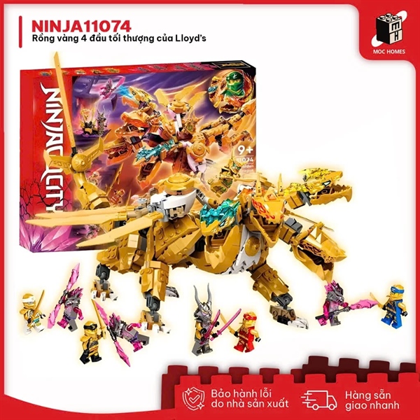 Đồ chơi lắp ráp Ninja go rồng vàng 4 đầu Golden Ultra Dragon 7014