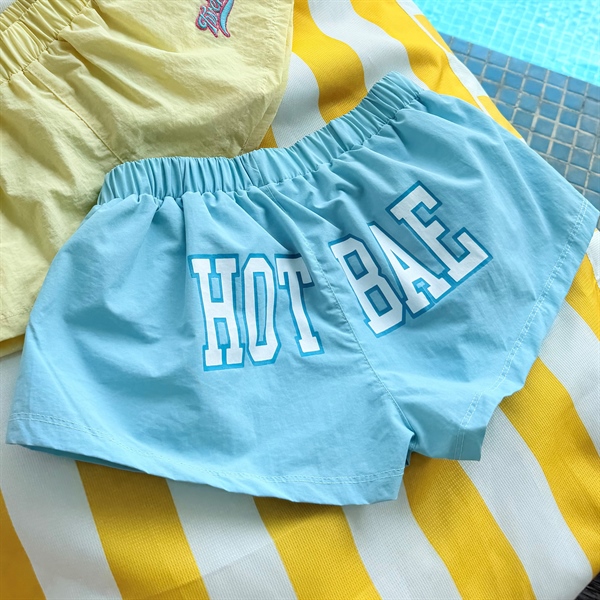 Quần Short TWENTI Chất Liệu Dù Siêu Ngắn Mùa Hè In HOT BAE - HOT BAE Xanh - Freesize