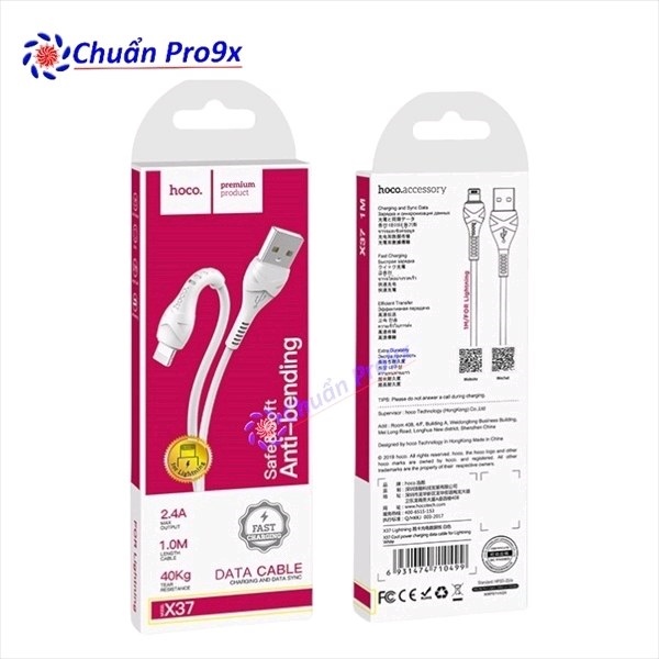 Cáp Sạc USB Sang IPHONE 2.4A.1M HoCo X37 Iphone
