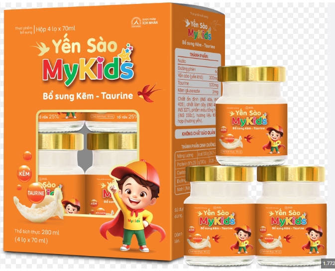Yến sào Mykids Bổ sung Kẽm - Taurine (Hộp 4 lọ x 70ml) - Ích Nhân