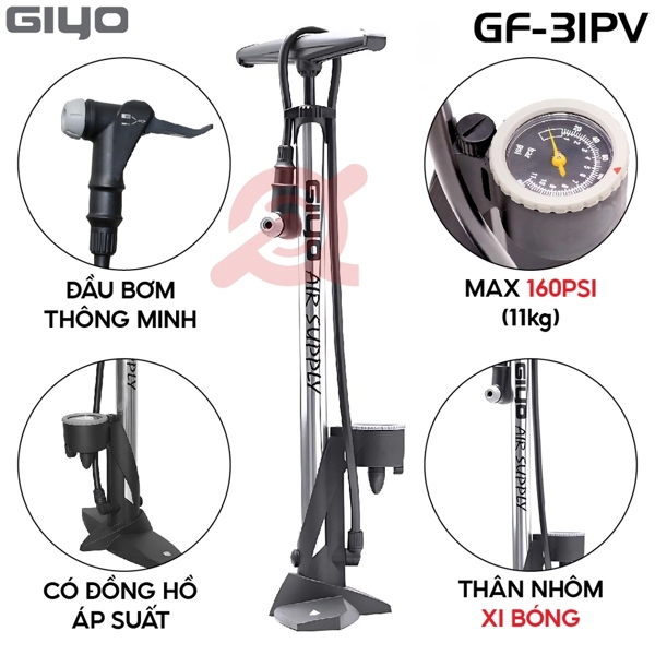 Bơm GIYO GF-31PV Xi Bóng Ống Nhôm Van Tự Động