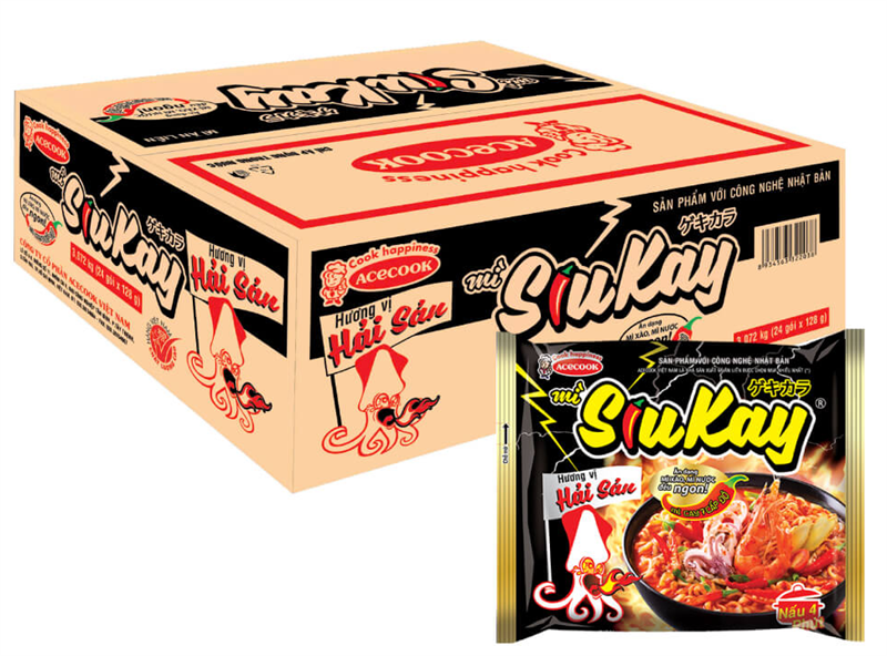 Mì Siukay Vị Hải Sản 128g - Thùng 24 gói
