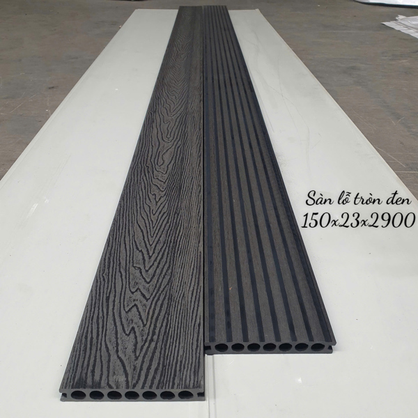 SÀN NGOÀI TRỜI LỖ TRÒN 3D (150x23x2900MM) - EĐEN