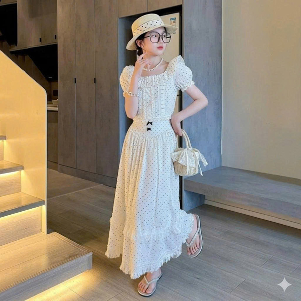 SET CHẤM BI PHỐI REN
