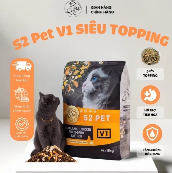 Hạt siêu topping S2 Pet cho mèo