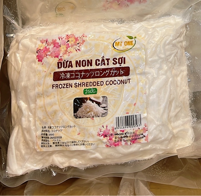 Dừa sợi Đông lạnh 250GR 冷凍ココナッツカット