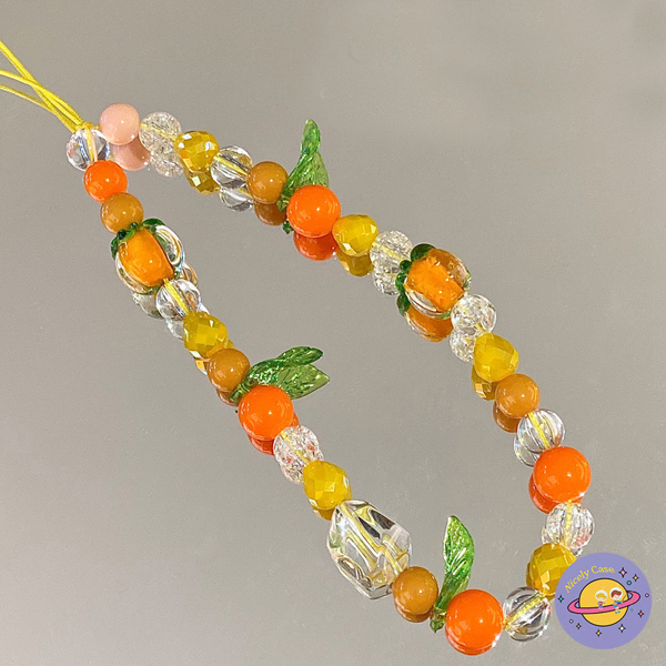 Dây đeo điện thoại mix charm hoa quả