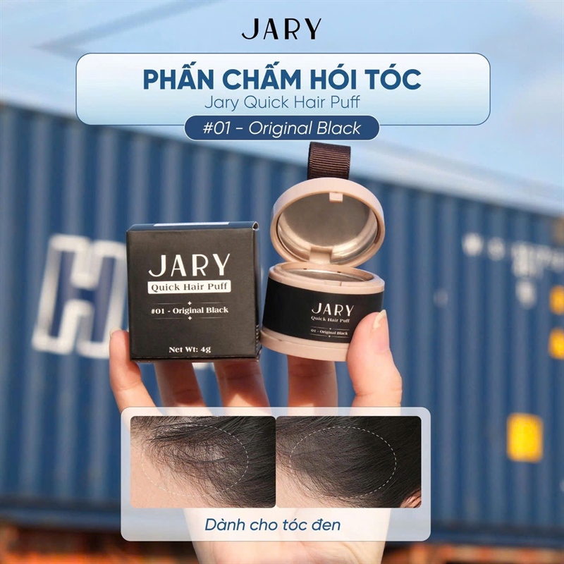 PHẤN CHẤM HÓI TÓC JARY QUICK HAIR PUFF - #01 - ORIGINAL BLACK (HỘP)