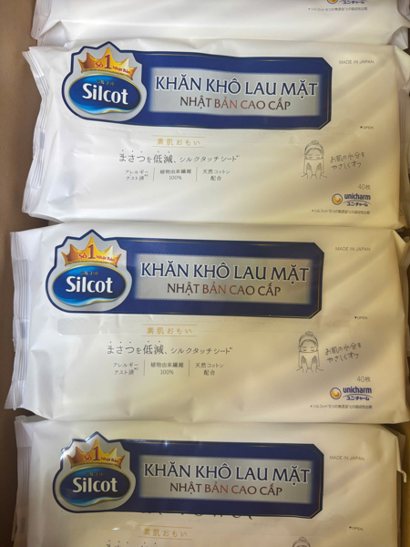 Khăn khô lau mặt Silcot 40 Miếng