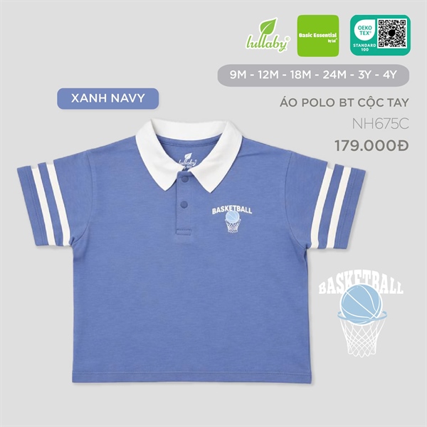 NH675C - 9M/4Y Polo BT cộc tay Xanh Navy
