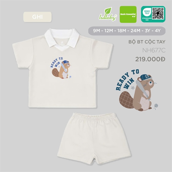 NH677C - 9M/4Y Bộ BT cộc tay Ghi