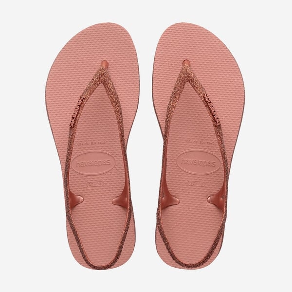 Sandal tròn hồng V viền