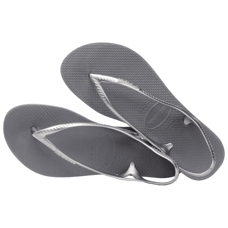 Sandal tròn xám chữ V