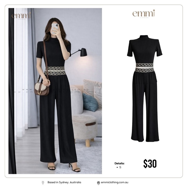 Chic High Neck Set – Classic Black