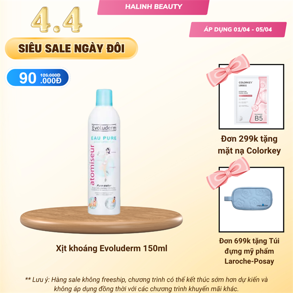 XỊT KHOÁNG EVOLUDERM EAU PURE [SALE 04.04]