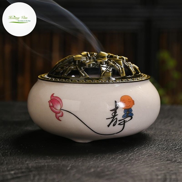 Lư xông trầm gốm sứ