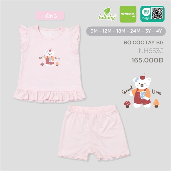 NH653C - 9M/4Y Bộ cộc tay BG Hồng