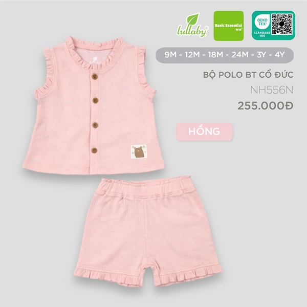 NH559N - 9M/4Y Bộ BG cài giữa sát nách Hồng