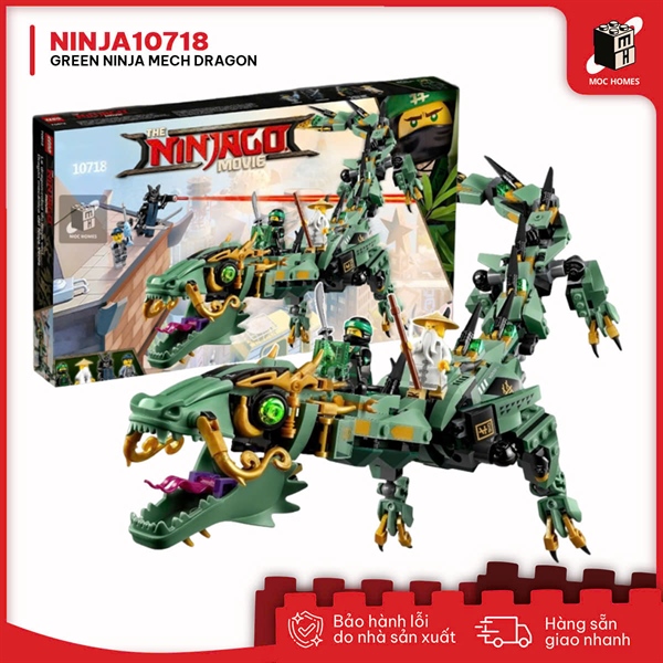 Đồ chơi lắp ráp Ninja go Movie rồng máy xanh của Lloyd 10718