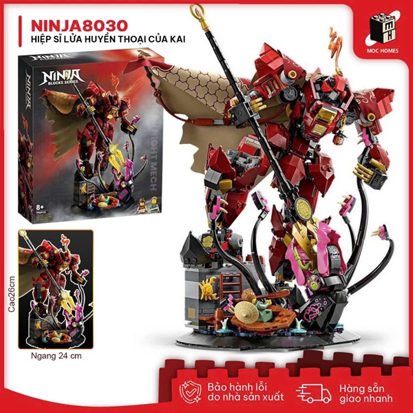 Đô chơi lắp ráp chiến giáp hiệp sĩ lửa huyền thoại của Kai The Fire Knight Mech 8030