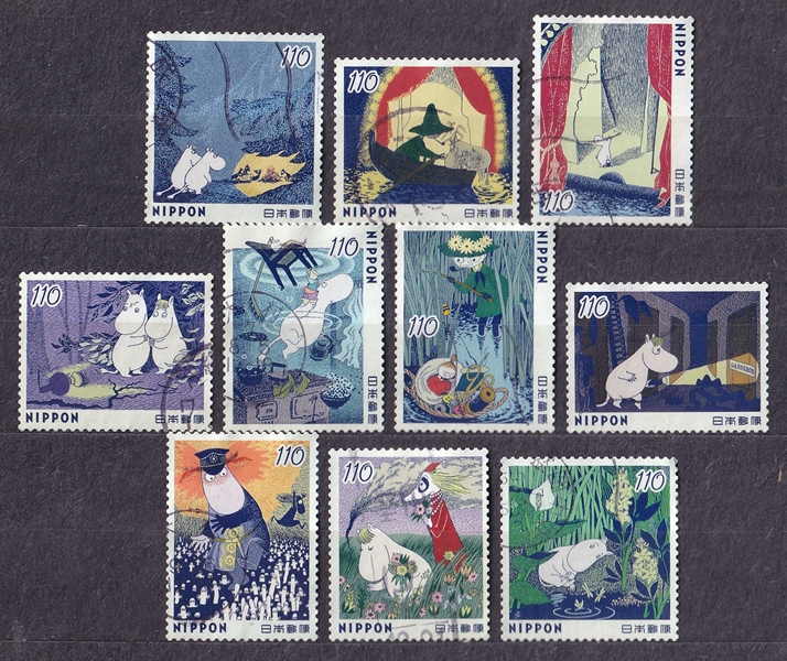 Bộ 10 Tem Bưu Chính Nhật Bản - Moomin | Japan - Moomin 110yen 2025 (10) | Used/CTO