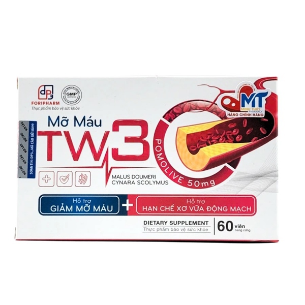 Mỡ máu TW3 Hỗ trợ giảm mỡ máu, hạn chế xơ vữa động mạch (Hộp 6 vỉ x 10 viên)