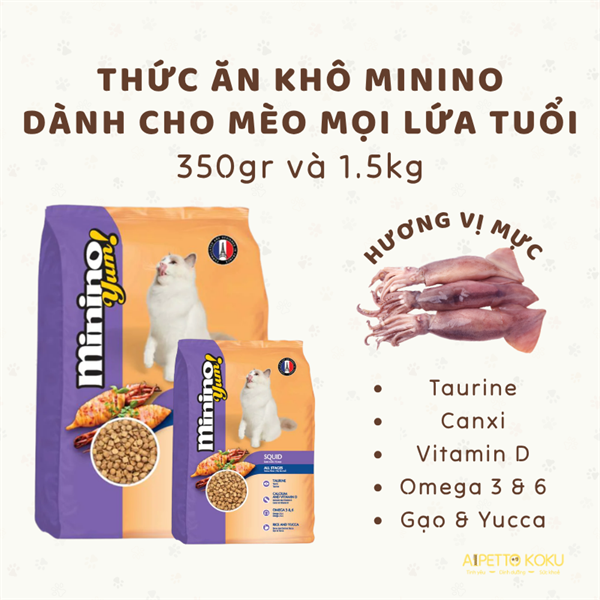 Hạt Minino dành cho mèo mọi lứa tuổi 350gr/1.5kg