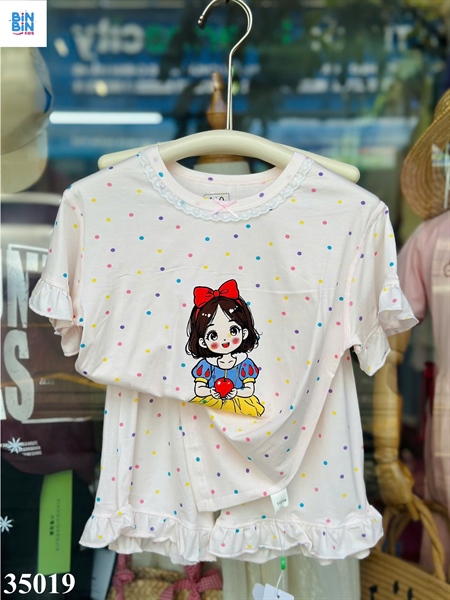 35019-Bộ Tencel TuTao Bạch tuyết chấm bi