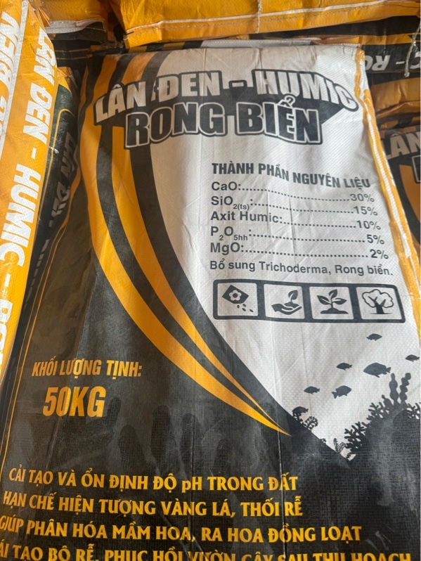 Lân đen humic rong biển bao 50kg
