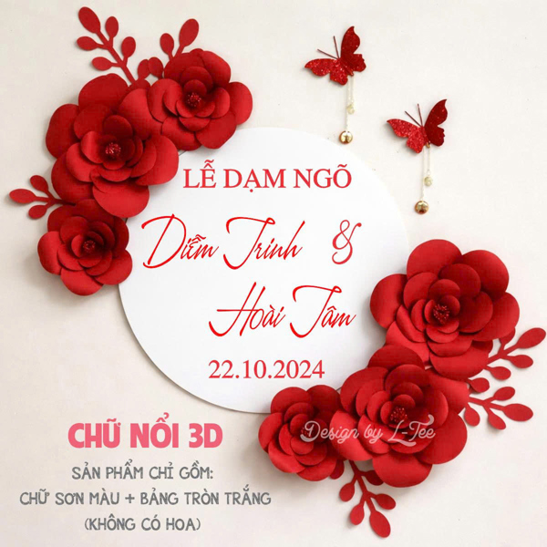 (CHỮ NỔI 3D) Bộ Tên Treo Tường - Cắt Theo Yêu Cầu Riêng Cho Từng Tiệc