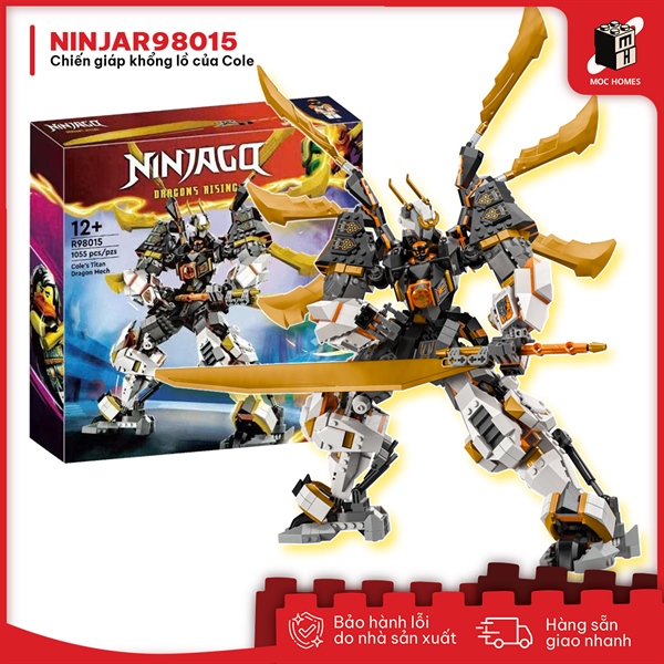 Đồ chơi lắp ráp Ninja go chiến giáp rồng của Cole Titan Mech 62487 | R98015 Tháo lắp Bộ Lắp Ráp