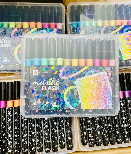 Hộp 24 màu bút DẠ NHŨ METALLIC