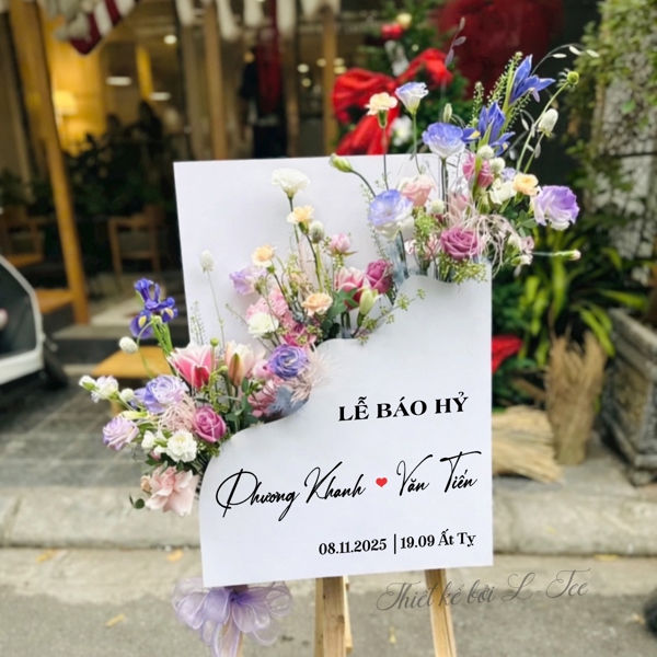 Bảng Welcome 3D Trang Trí Đám Cưới Phong Cách - Mẫu Tam Giác 02 - Size 50x70