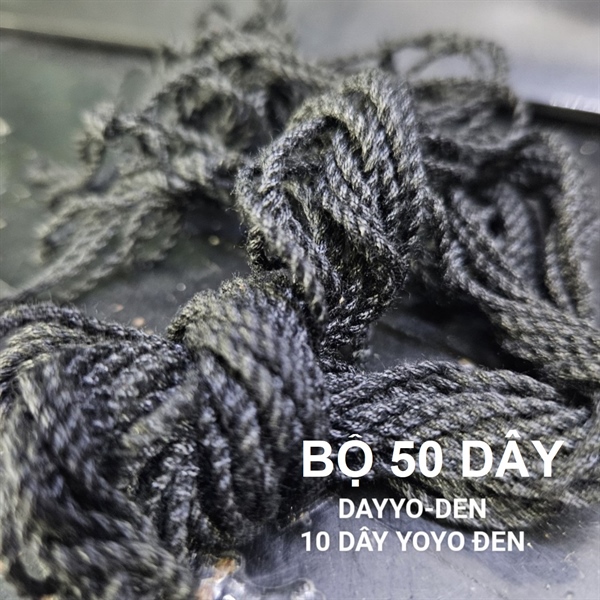 DAYYO-50DEN BỘ 50 DÂY YOYO MÀU ĐEN DÀI 105cm - 115cm