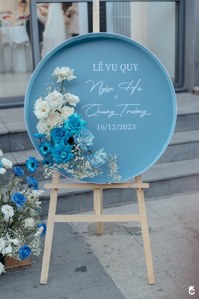 Bảng Welcome Trang Trí Đám Cưới - Mẫu Tròn Vuông 01 - Size 50x50