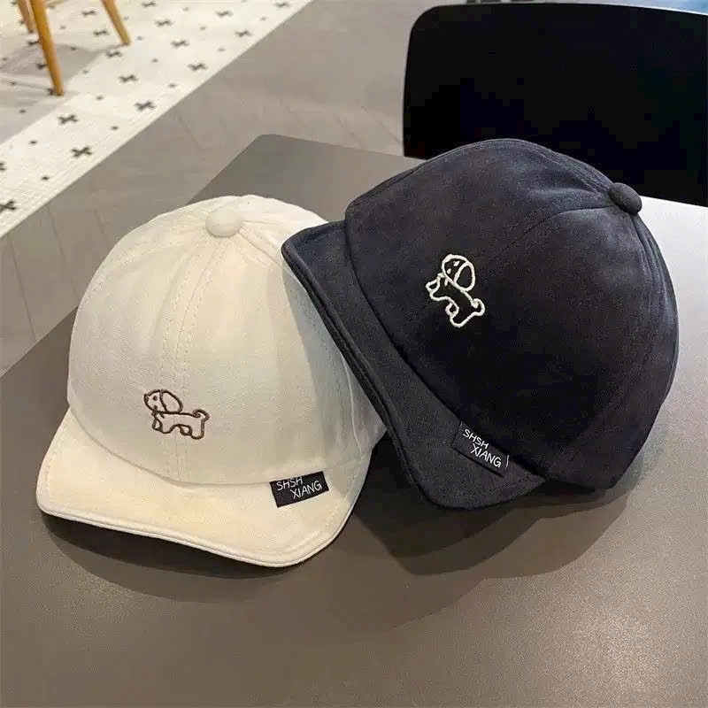 Ac203 mũ lưỡi trai trẻ em xiang thêu chó