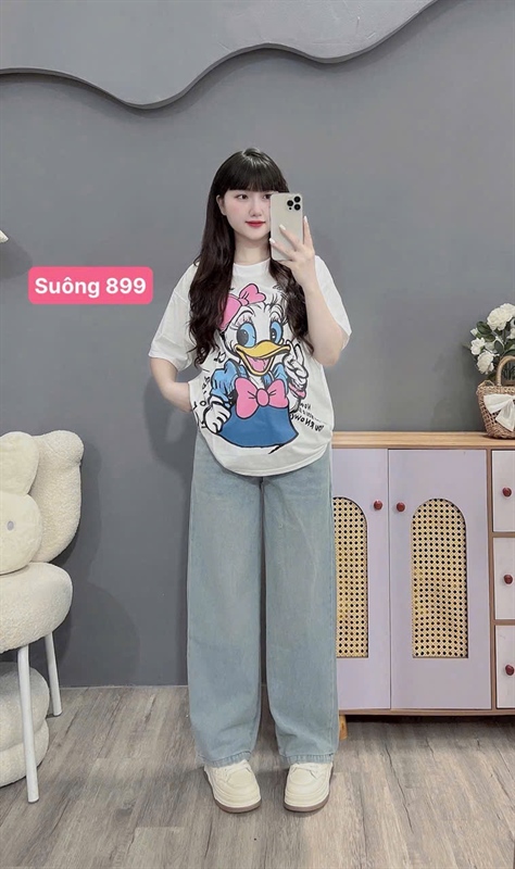 Quần Jean suông 899 - xanh nhạt