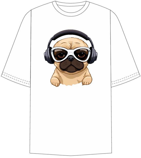 Áo thun dog wearing headphones| OverSize Unisex Nam Nữ