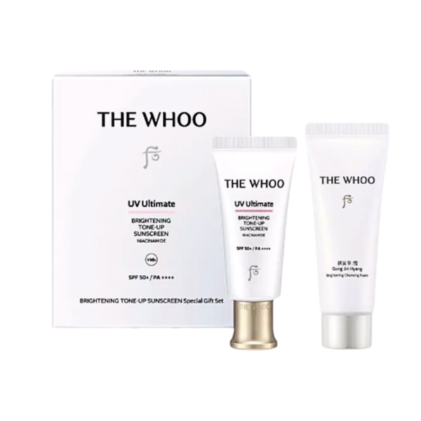 THE WHOO Set Kem Chống Nắng UV Ultimate Brightening Tone - Up Sunscreen Special Gift
