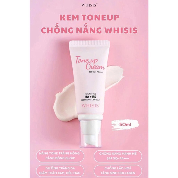 KEM CHỐNG NẮNG DƯỠNG TRẮNG NÂNG TONE WHISIS HA+ B5 50ML