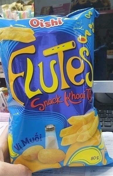 Bim bim Oishi flutes khoai Tây vị muối gói 80g