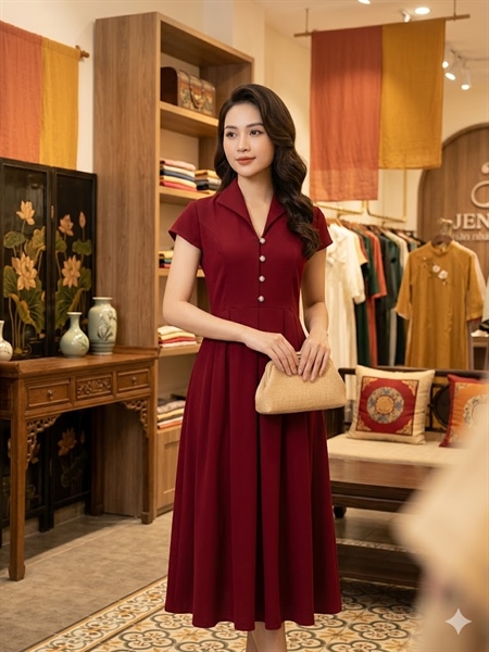 VÁY SUÔNG CÚC ĐỎ