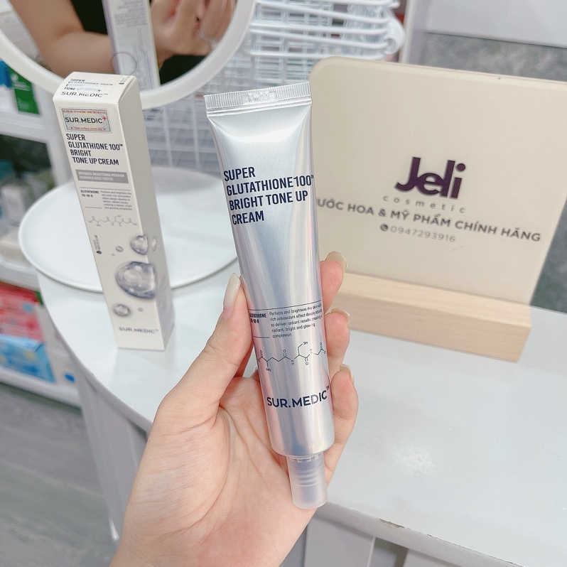 (v) Kem Nâng Tone Trắng Da Sur.Medic+ Super Glutathione 100 Bright Tone Up Cream 40ml