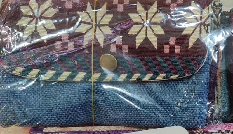 Ví nắp tròn dệt vải thô - Embroidery wallet - Usd 1.2