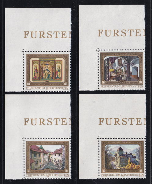Bộ 4 Tem Bưu Chính Liechtenstein | Liechtenstein - Franz Joseph II.Vaduz Castle 1978 (4) | Mint