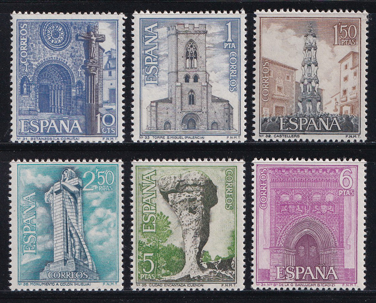 Bộ 6 Tem Bưu Chính Tây Ban Nha - Du Lịch | Spain - Tourism 1967 (6) | Mint