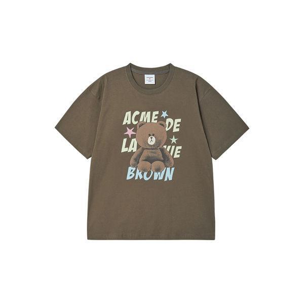 ADLV LINE FRIENDS BROWN STAR SHORT SLEEVE T-SHIRT - COCOA