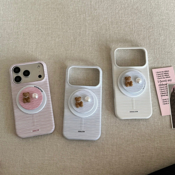 Case Sọc Xanh + Pop Magsafe Gấu - 17PROMAX